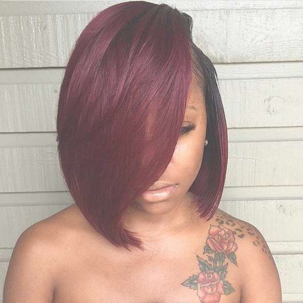 134 Best Red/ Burgundy Weave Images On Pinterest | Black Pertaining To Burgundy Bob Hairstyles (Photo 8 of 15)