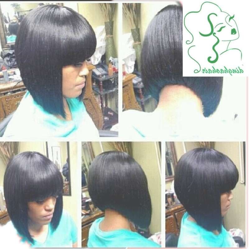 African American Bob Wigs Brazilian Full Lace Bob Wig Human Hair Intended For African American Bob Haircuts With Bangs (View 10 of 15)