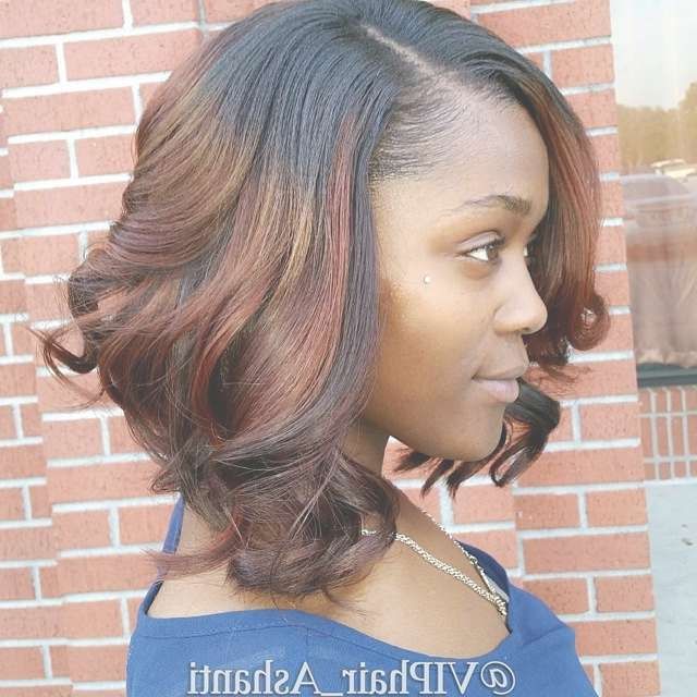 African American Messy Curly Darkt O Red Ombre Bob Hairstyle For In Bob Haircuts African American Women (View 14 of 15)