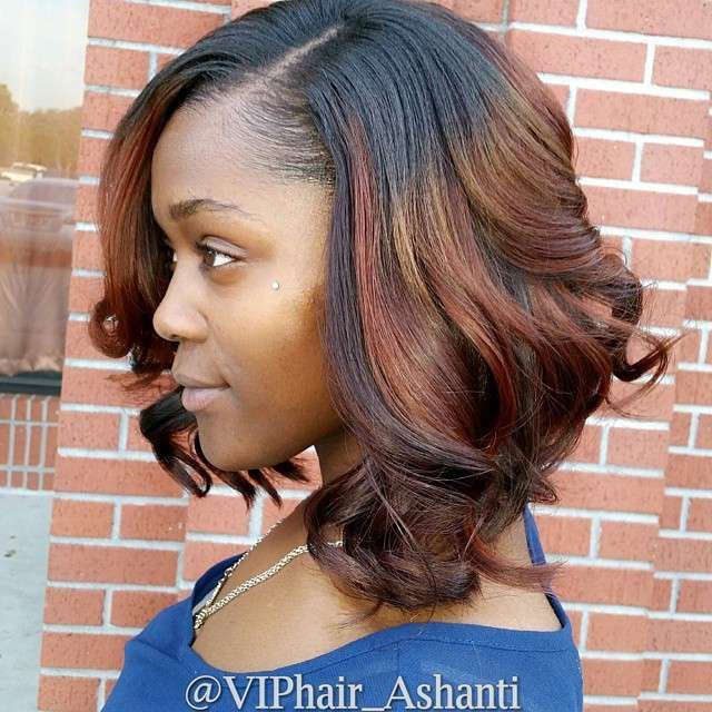 African American Messy Curly Darkt O Red Ombre Bob Hairstyle For Regarding African American Bob Haircuts (View 13 of 15)