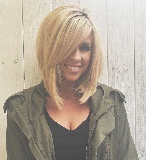 Best 25+ Long Bob With Bangs Ideas On Pinterest | Short Hair With Regarding Bob Haircuts With Long Bangs (View 7 of 15)