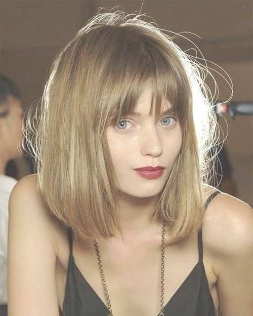 Best 25+ Medium Bob Bangs Ideas On Pinterest | Medium Bob With Throughout Mid Length Bob Hairstyles With Bangs (View 13 of 15)