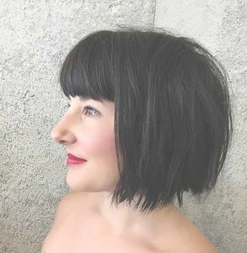 Best 25+ Straight Across Bangs Ideas On Pinterest | Long Bob With Regarding Straight Bob Haircuts With Bangs (Photo 12 of 15)