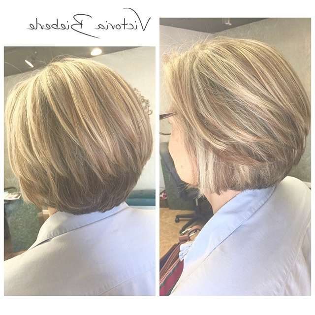 Layered Stacked Bob Hairstyle For Women Over 50 | Styles Weekly With Regard To Short Bob Haircuts For Over  (View 15 of 15)