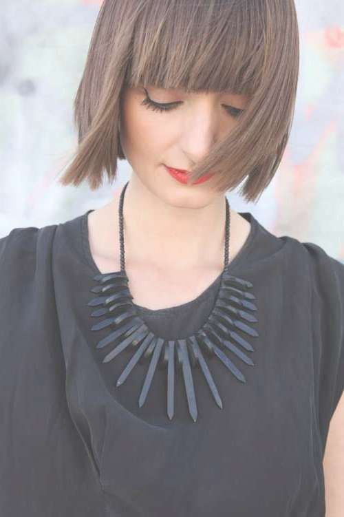 Short Straight Hair With Bangs | Short Hairstyles 2016 – 2017 For Straight Bob Haircuts With Bangs (View 13 of 15)