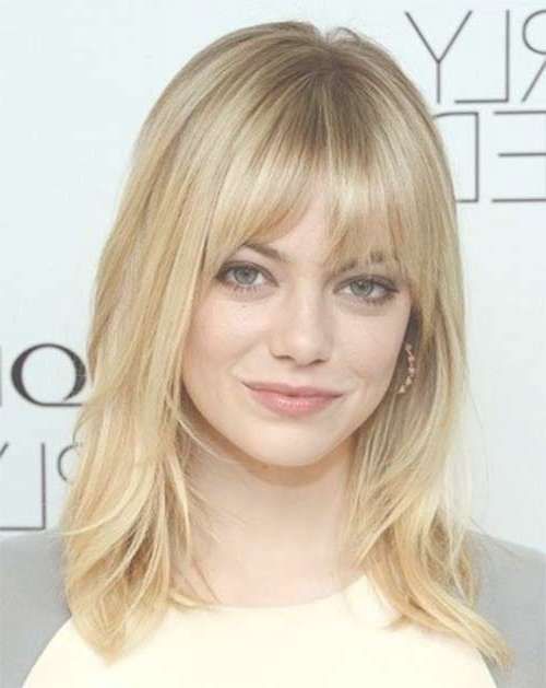20 Haircuts With Bangs For Round Faces | Hairstyles & Haircuts Pertaining To Latest Bang Medium Hairstyles (Photo 5 of 25)