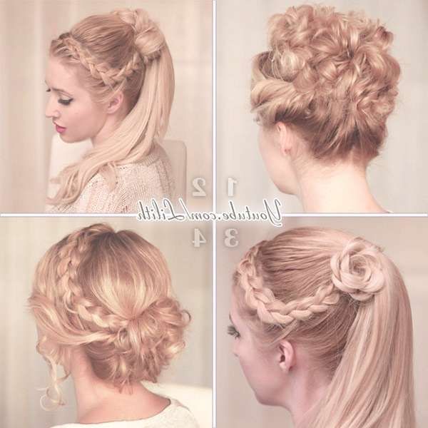 2017 Cute Lazy Prom Hairstyles For Medium Hair With Braids Regarding Most Popular Cute Medium Hairstyles For Prom (Photo 17 of 25)