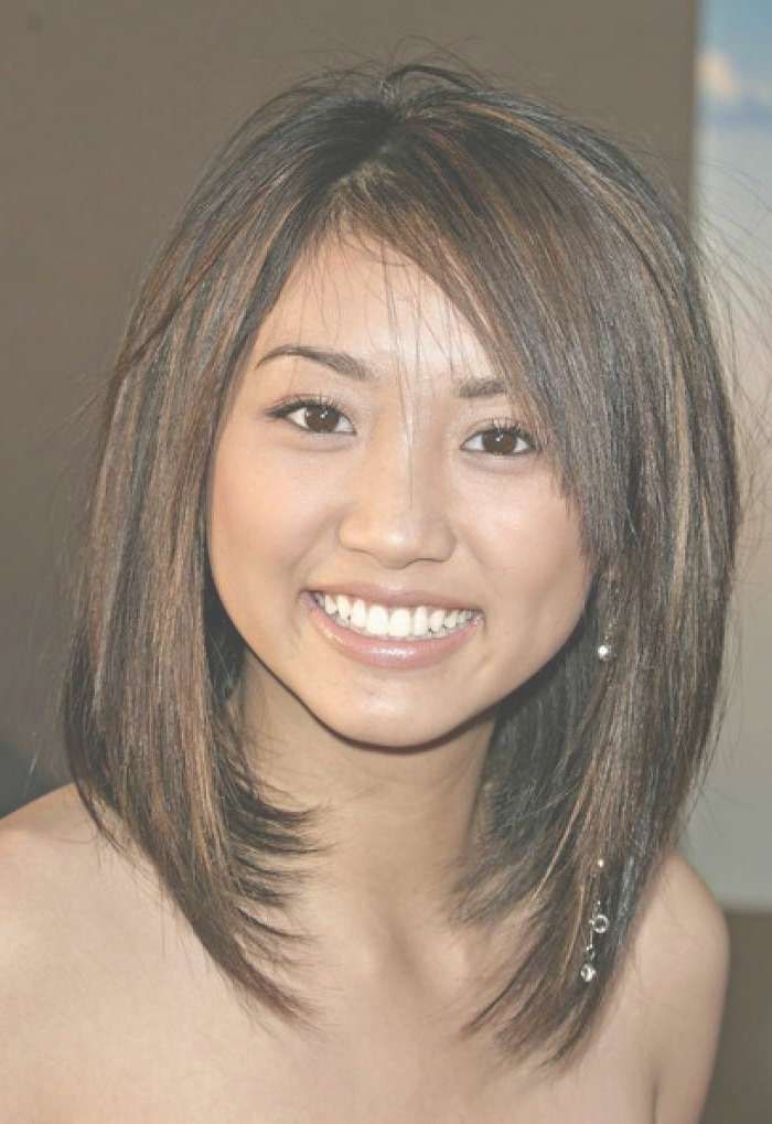 25 Beautiful Medium Length Haircuts For Round Faces » Wassup Mate In Most Current Medium Haircuts With Bangs For Round Face (View 19 of 25)