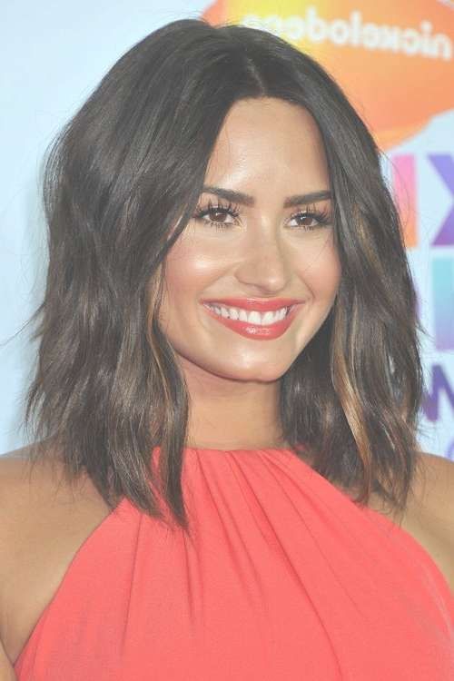 318 Hairstyles With Medium Brown Highlights Highlights | Page 4 Of Within Best And Newest Demi Lovato Medium Haircuts (View 13 of 25)
