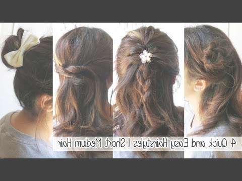 4 Quick & Easy Hairstyles For Short Medium Long Hair L Cute Within Recent Dinner Medium Hairstyles (Photo 12 of 16)