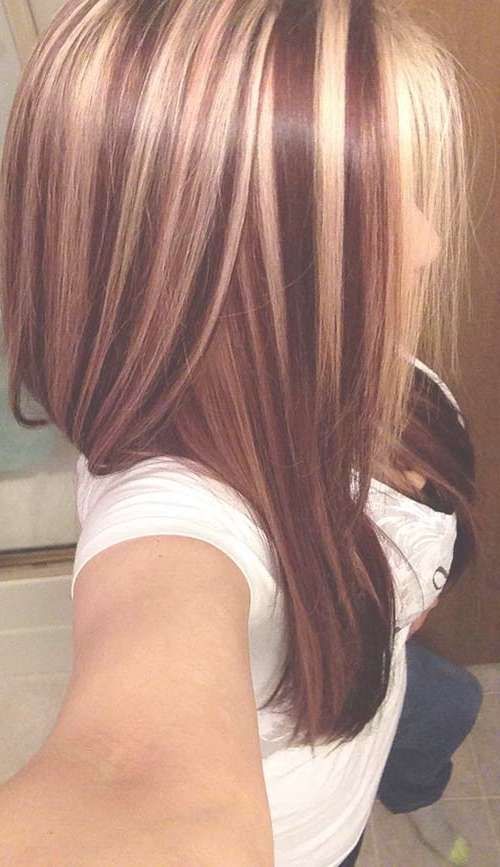 40 Blonde And Dark Brown Hair Color Ideas | Hairstyles & Haircuts Throughout Most Popular Medium Haircuts With Red And Blonde Highlights (Photo 1 of 25)