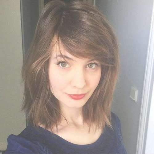 50 Classy Short Bob Haircuts And Hairstyles With Bangs For Most Popular Medium Haircuts With Side Fringe (View 1 of 25)