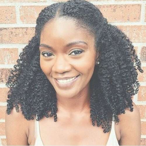 50 Cute Natural Hairstyles For Afro Textured Hair | Hair Motive Inside 2018 Medium Haircuts For Curly Black Hair (View 18 of 25)