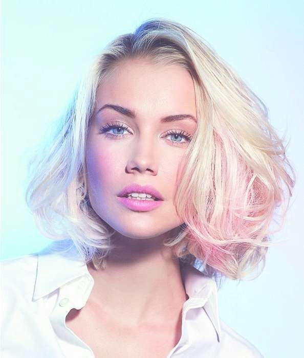 A Medium Blonde Hairstyle From The A Touch Of Pink Collectionl Pertaining To Most Up To Date Pink Medium Hairstyles (Photo 14 of 15)
