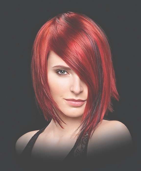 A Medium Red Hairstyle From The Wella Collection (No:22574) In Recent Red And Black Medium Hairstyles (View 7 of 15)