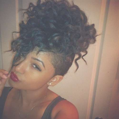 Best 25+ Curly Mohawk Hairstyles Ideas On Pinterest | Mohawk In Recent Mohawk Medium Hairstyles For Black Women (View 2 of 15)