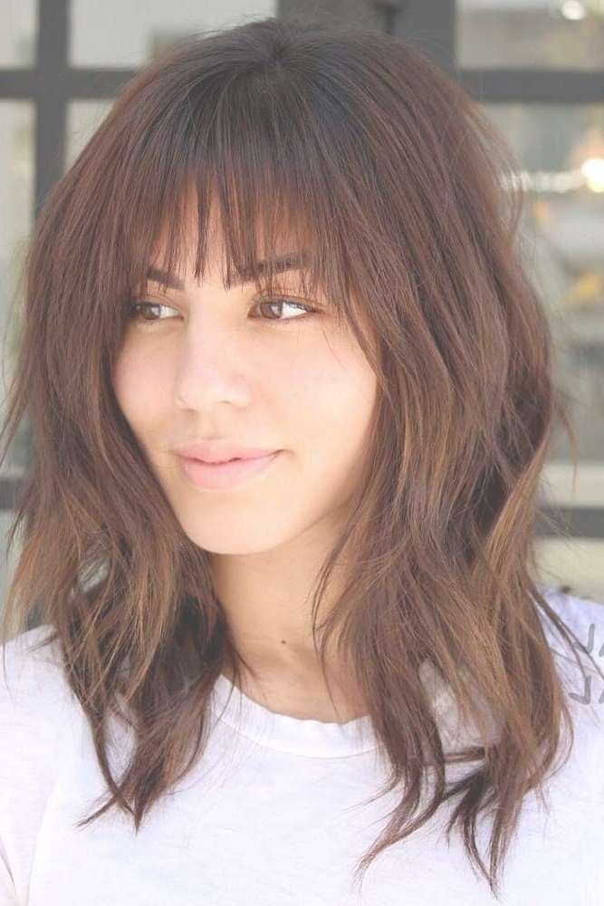 Best 25+ Medium Hairstyles With Bangs Ideas On Pinterest Pertaining To Current Medium Haircuts With Full Bangs (View 8 of 25)