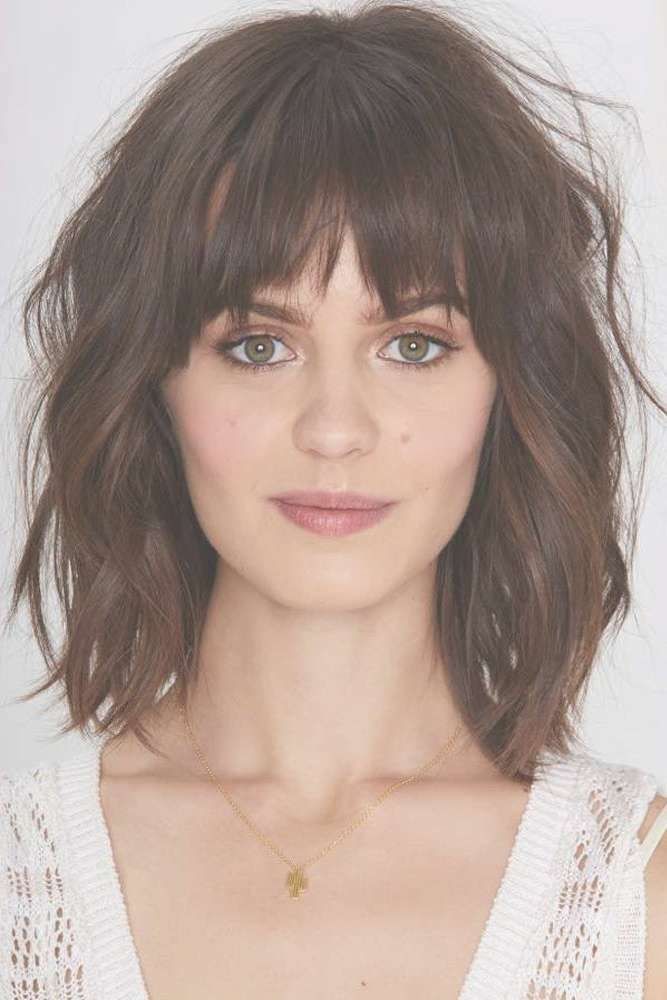 Best 25+ Mid Length Hair With Bangs Ideas On Pinterest | Hair With Pertaining To Most Recently Medium Haircuts For Thick Hair Long Face (Photo 20 of 25)