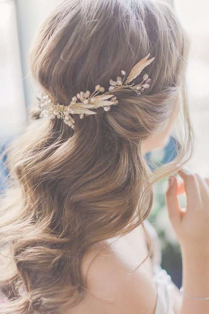Best 25+ Wedding Hairstyles Veil Ideas On Pinterest | Flower Veil Inside Newest Wedding Half Up Medium Hairstyles (View 11 of 25)