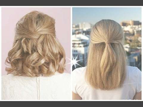 Best Half Up Half Down Hairstyles For Long Short Curly Hair – Youtube Pertaining To Current Half Up Half Down Medium Hairstyles (Photo 10 of 15)