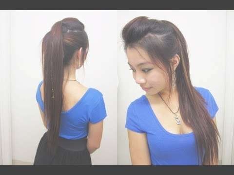 Cute Ponytail Hairstyles For Medium Long Hair L Chic Edgy Ponytail Pertaining To Best And Newest Rebonded Medium Hairstyles (View 8 of 15)