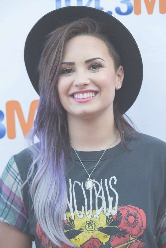 Demi Lovato Dark To Purple Ombre Hairstyle For Long Hair | Styles For Best And Newest Demi Lovato Medium Haircuts (Photo 23 of 25)