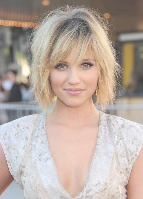 Dianna Agron Layered Bob Hairstyle – Popular Short Hairstyle For Pertaining To Short Length Bob Hairstyles (Photo 18 of 25)