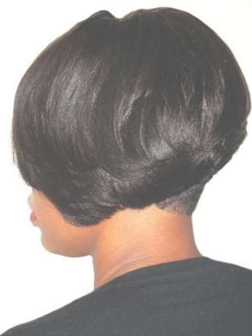 Feathered Bob Hairstyle For Black Girl With Back View Design Throughout Feathered Bob Hairstyles (View 18 of 25)