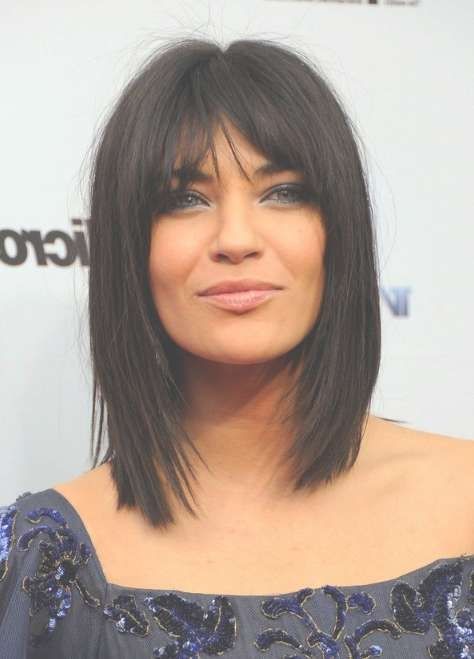 Jessica Szohr Medium Choppy Layered Straight Cut With Bangs For With Regard To Most Recently Medium Hairstyles With Choppy Layers (Photo 22 of 25)
