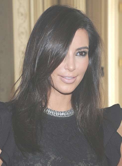 Kim Kardashian Medium Hairstyles: Casual Black Hair – Popular Haircuts With Regard To Most Recent Black Medium Haircuts (View 5 of 25)