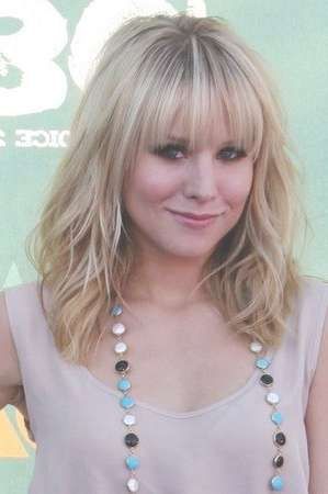 Kristen Bell Medium Long Hairstyle | Hairstyles | Pinterest With Regard To Most Up To Date Medium Hairstyles With Long Fringe (View 12 of 25)