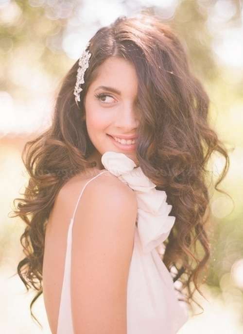Long Wedding Hairstyles – Hair Down Wavy Hairstyle For Brides For Recent Wedding Long Down Hairstyles (View 22 of 25)