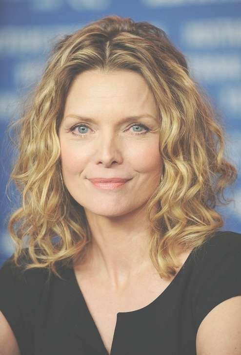 Loose Curly Hairstyle For Women Age Over 50 – Michelle Pfeiffer Within Recent Medium Haircuts For Older Women With Curly Hair (View 25 of 25)
