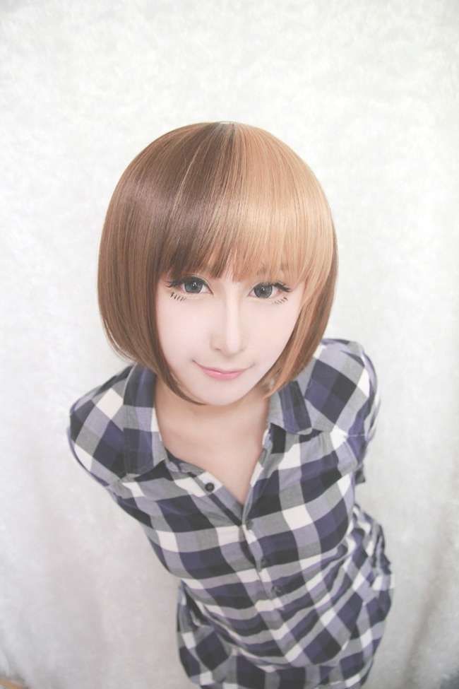 Mcoser Cosplay Anime 30cm Half Mixed Synthetic Bob Haircut Zipper Intended For Anime Bob Haircuts (View 2 of 25)