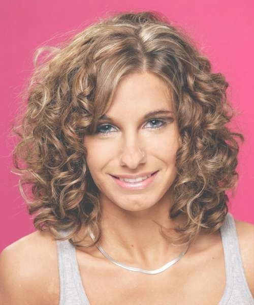 Medium Curly Formal Hairstyle – Medium Brunette (chestnut) Hair Color Intended For Latest Curly Medium Hairstyles (Photo 21 of 25)