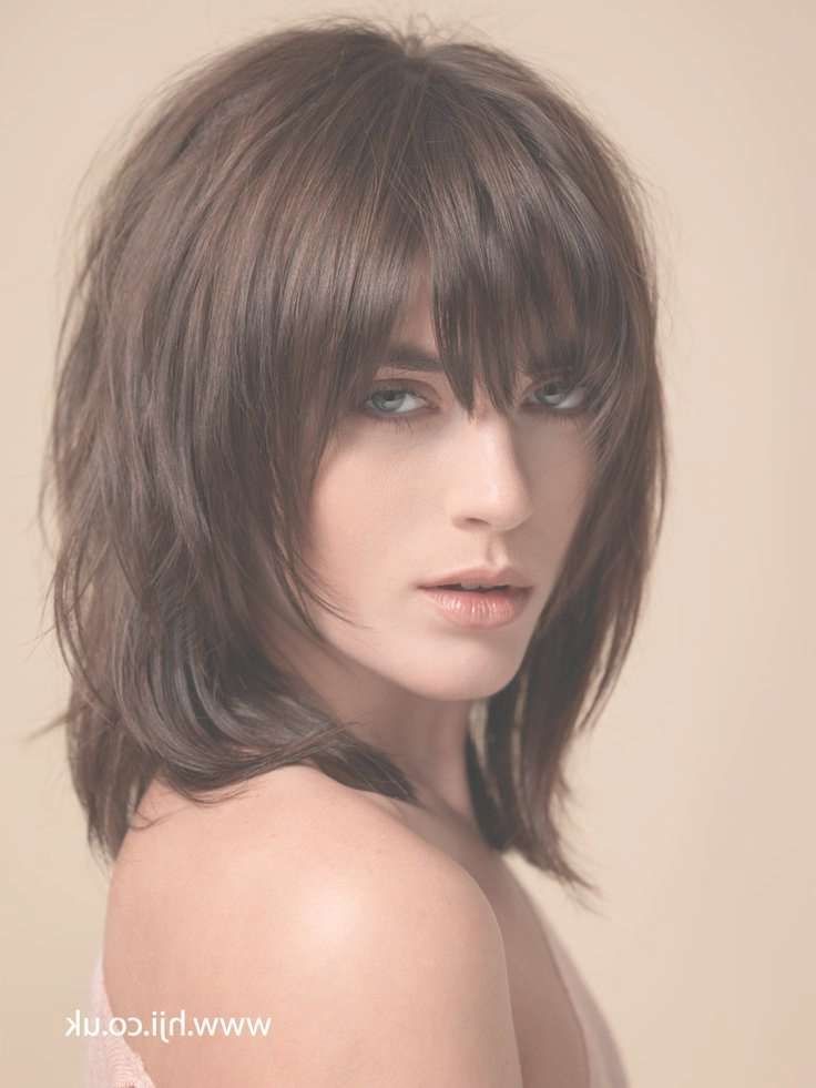 Medium Haircut With Bangs And Layers With Latest Cute Shaggy Medium Haircuts (View 7 of 25)