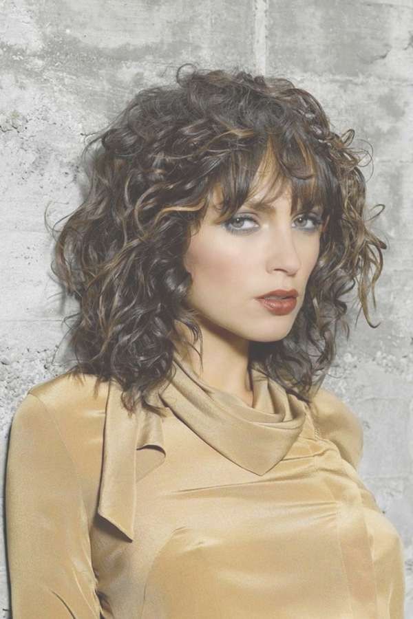 Medium Length Layered Haircuts For Wavy Hair With Bangs Regarding Most Current Medium Haircuts For Curly Hair And Round Face (Photo 25 of 25)