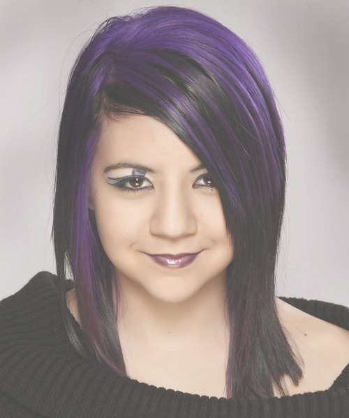 Medium Straight Alternative Hairstyle – Purple (bright) Hair Color Pertaining To Best And Newest Purple Medium Hairstyles (View 20 of 25)