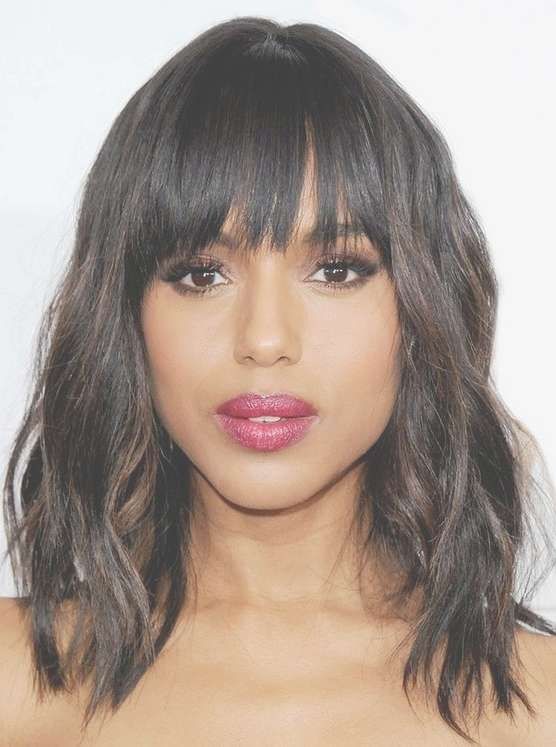Medium Wavy Haircut With Bangs – Pretty Designs With Regard To Recent Medium Hairstyles For Women With Bangs (Photo 22 of 25)