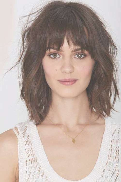 Photo Gallery Of Short To Medium Hairstyles With Bangs (Viewing 5 With Best And Newest Textured Medium Hairstyles (View 5 of 25)