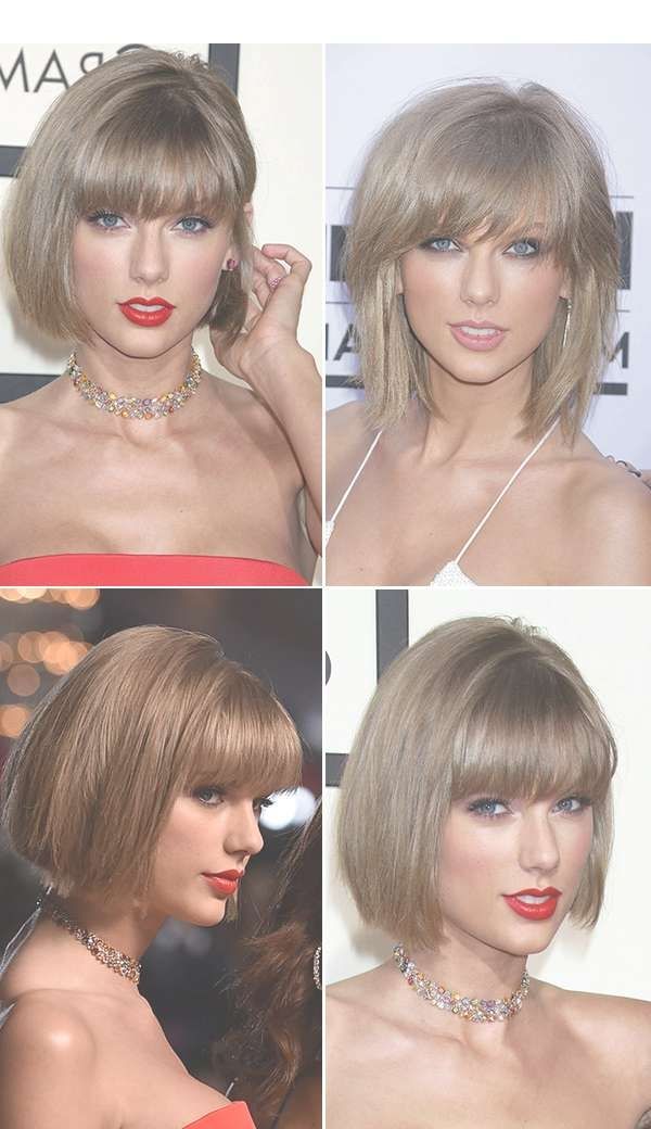 Photos] Taylor Swift's Grammys Hair & Makeup — Short New Bob Cut Pertaining To Bob Haircuts Makeover (View 13 of 25)