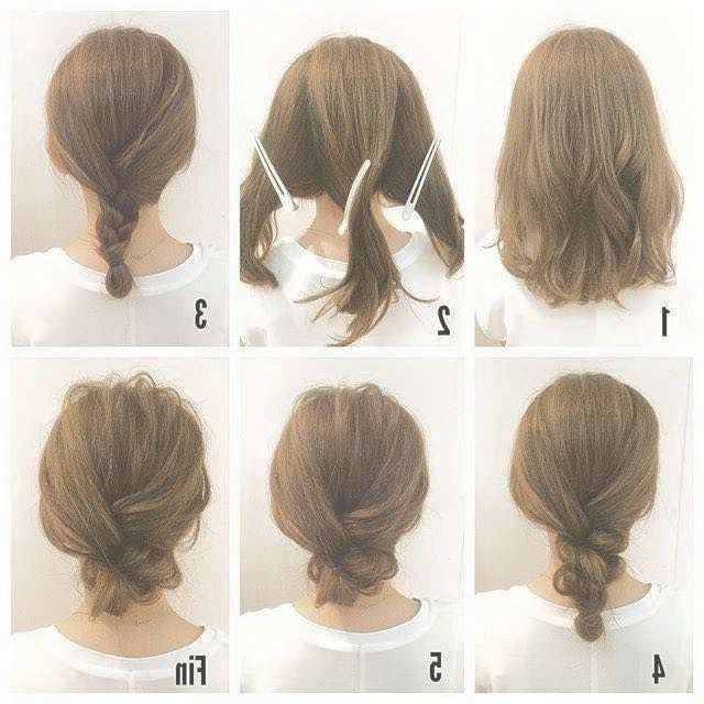 Pretty Medium Hair Updos Pinterest With Current Updo Medium Hairstyles (View 2 of 15)