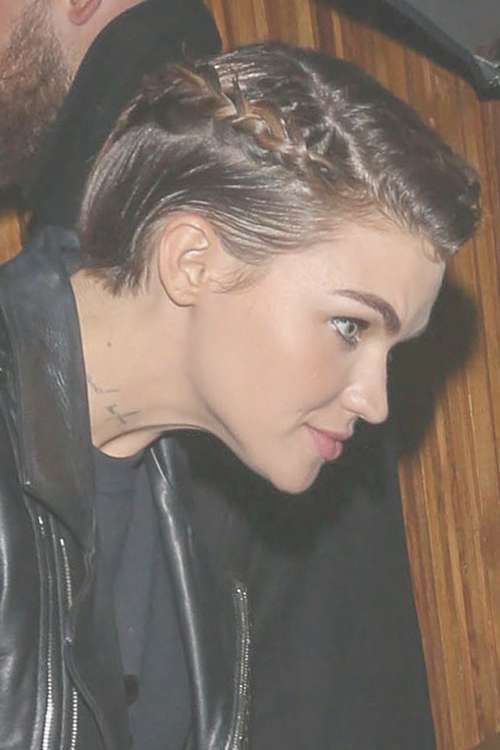 Ruby Rose Straight Medium Brown Cornrows, Slicked Back Hairstyle Within Current Ruby Rose Medium Hairstyles (View 14 of 15)