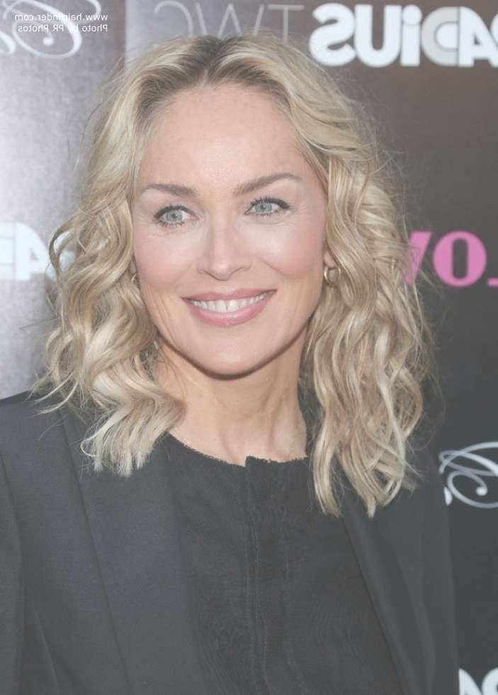 Sharon Stone | Curled Medium Length Hair For A Youthful Appearance For Most Recent Sharon Stone Medium Haircuts (View 23 of 25)