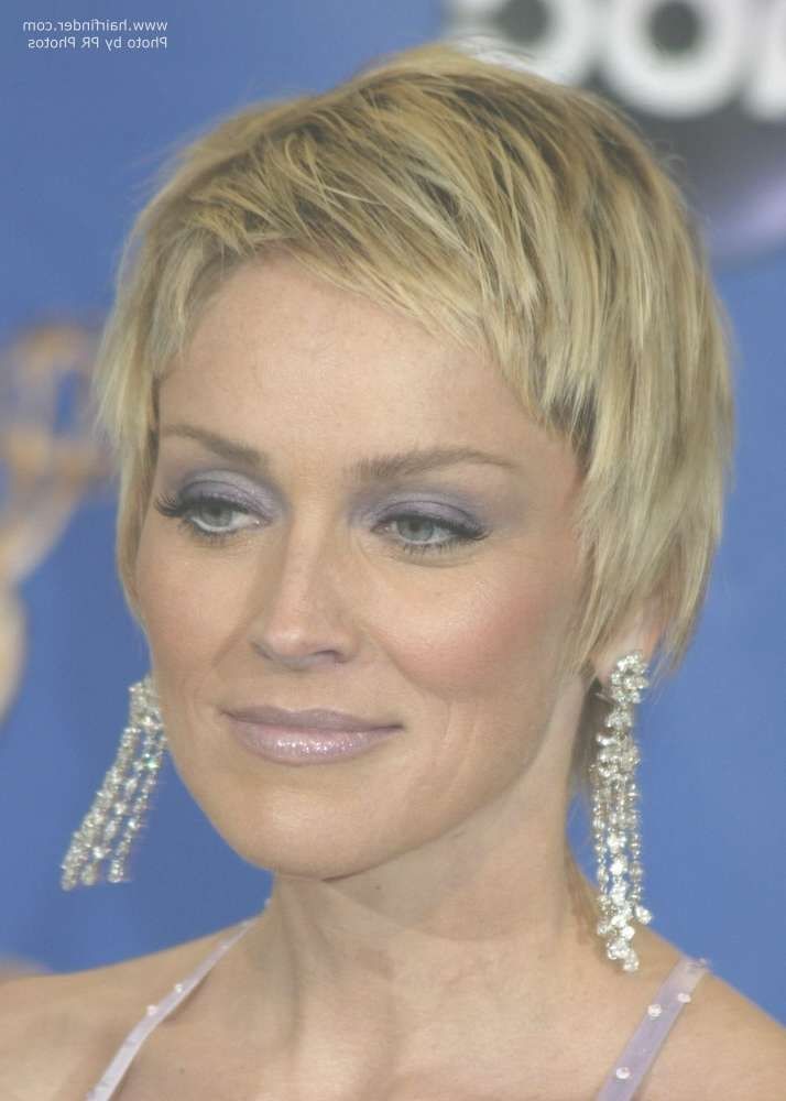Sharon Stone Hair | Smooth Short Razor Cut With Length In The Neck Pertaining To Most Up To Date Sharon Stone Medium Haircuts (View 16 of 25)
