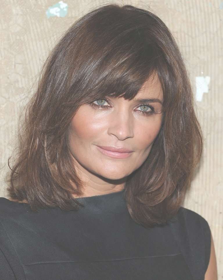 Side Swept Bangs, Shoulder Length Hair For Square Faces Regarding Most Up To Date Medium Hairstyles For Square Faces With Bangs (View 8 of 25)
