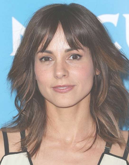 Stephanie Szostak Latest Medium Layered Hairstyle With Wispy Bangs With Regard To Most Current Medium Hairstyles With Wispy Bangs (View 6 of 15)