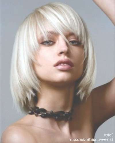 Tapered Medium Long Bob For Platinum Blonde Hair Intended For Recent Platinum Blonde Medium Hairstyles (Photo 15 of 15)