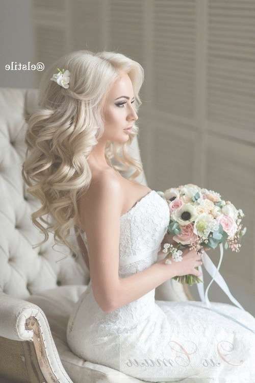 The 25+ Best Curly Bridal Hair Ideas On Pinterest | Curled Prom Within Most Recent Wedding Long Down Hairstyles (View 19 of 25)