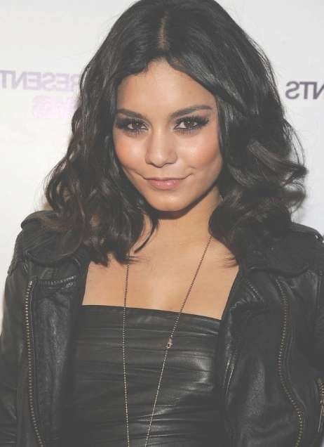 Vanessa Hudgens Medium Center Parting Black Hairstyle – Hairstyles Intended For 2018 Black Medium Haircuts (View 13 of 25)